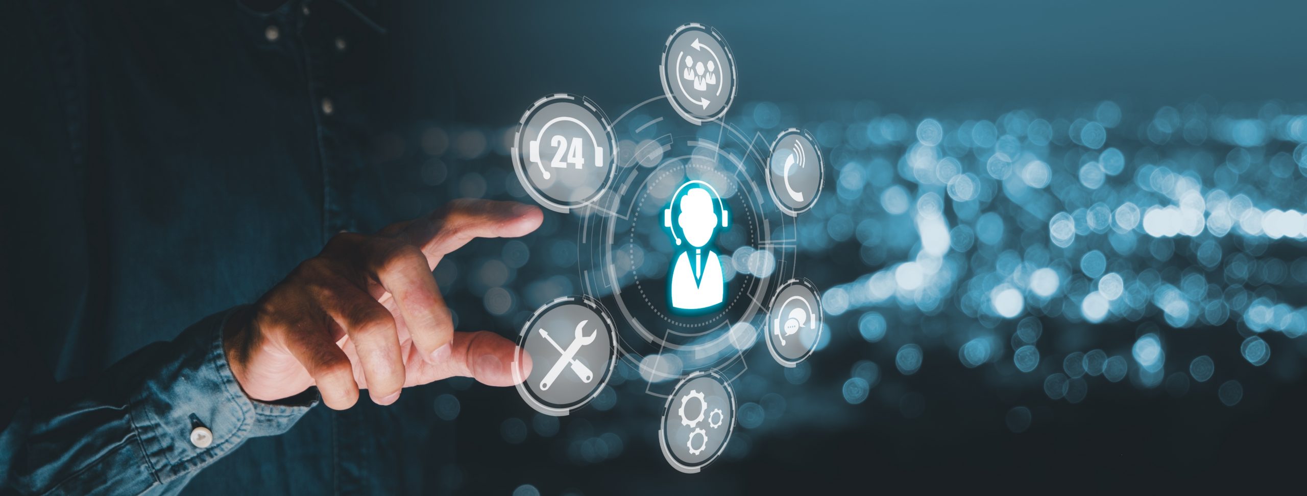 Technical,Support,Customer,Service,Concept,,Person,Hand,Touching,Vr,Screen